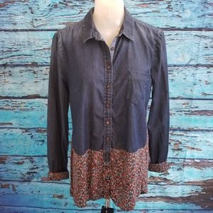 Anthropologie Postage stamp Fall Color Buttondown